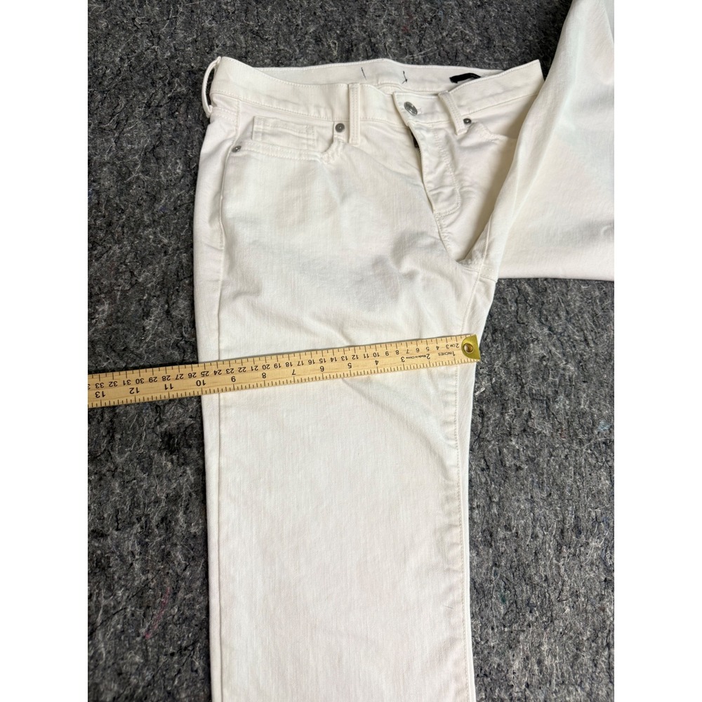 Gap Girlfriend Jeans White Raw Hem Stretch Denim Pants 28P Petite - Picture 4 of 11